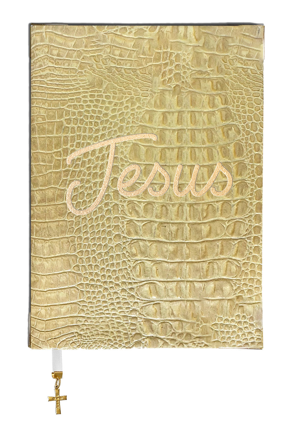 Bíblia Couro Legítimo Croco Nude